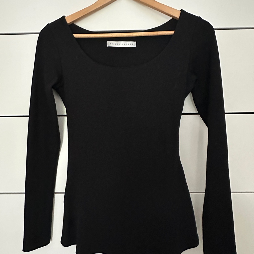 Susana Monaco Scoop Neck Long Sleeve Tee NWOT